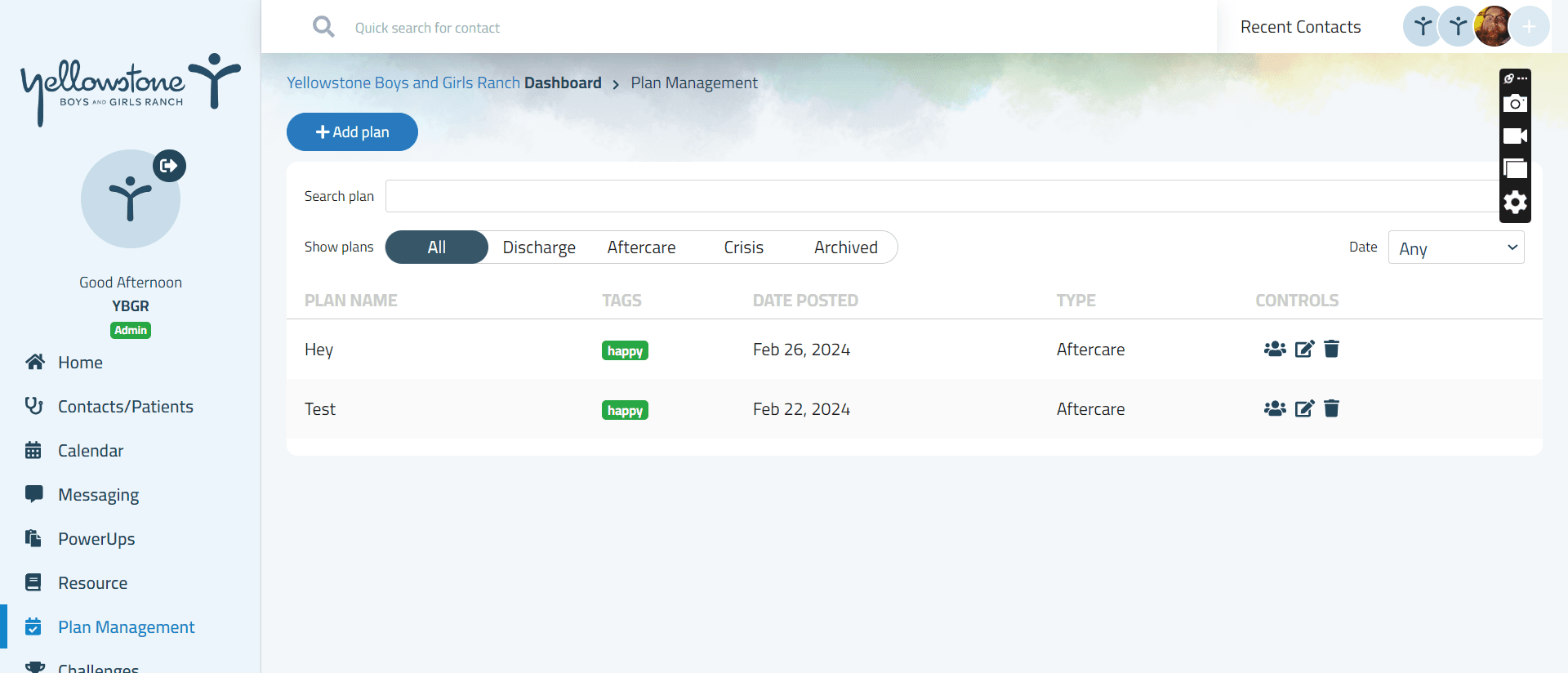 Healthcare management platform interface for clinical workflows and patient data